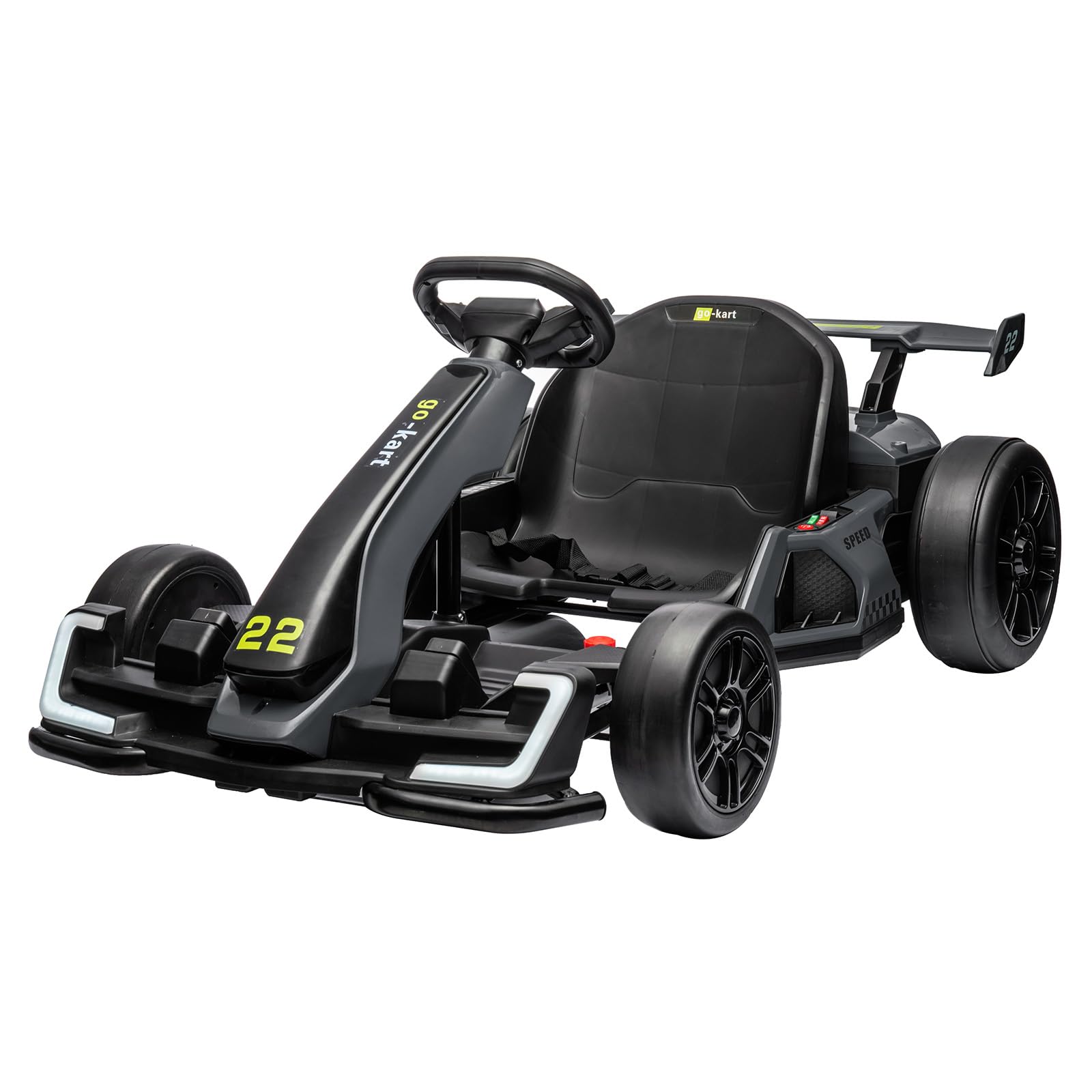 Photo 1 of **USED, DAMAGE** Nasitip 24V Electric Go Kart,300W Powerful Drift Kart for Kids, Electric Pedal Kart,with 300W Strong Motor, Drift/Sport Mode, Big Battery, Eva Tire,Length Adjustmen for Outdoor Racing Toy-Grey
