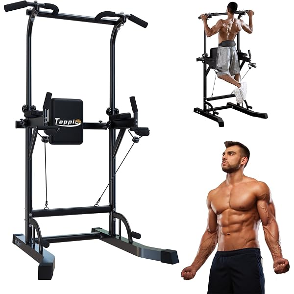Estación Dominadas Power Town - Altura Ajustable 165-210cm, 150kg