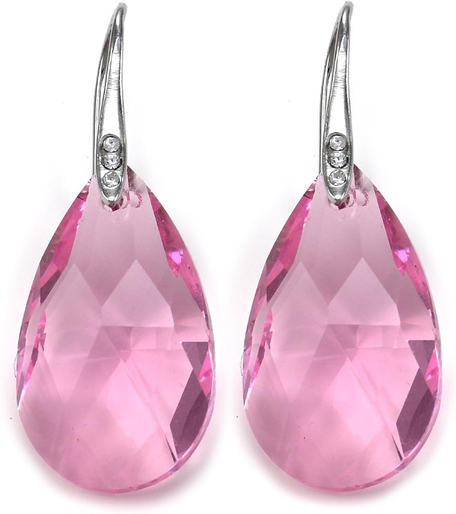 Light Pink Chandelier Teardrop Drop Prom Earrings Dangle