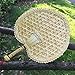 EASYANT Pure Hand-Woven Wheat Straw Fan Elderly Summer Natural Hand Rocker Fan - Heart Fan