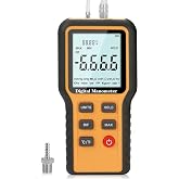 Manometer, Professional Air Pressure Meter, Dual-Port Gas Pressure Tester, | 12 Selectable Units Differential Pressure Gauge, HVAC Digital Manometer, Gas Pressure Tester (Included Battery)