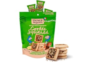 MICHEL & AUGUSTIN Michel et Augustin Cookies, Individually Wrapped Snacks, Gourmet Milk Chocolate & Hazelnut Shortbread, 15 French Butter Cookies