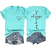 Jesus Christian Shirts Womens Jesus Always Has My Back Tshirt Religious Faith T-Shirt V Neck Inspirational Funny Top