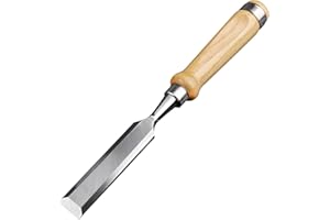 LWCUSNJ Wood Chisel Beveled Edge Sharp Blade for Woodworking, 1''(24mm) CR-V Steel DIY Woodworking Handle Carpentry Gouge Tools (Beveled Edge)