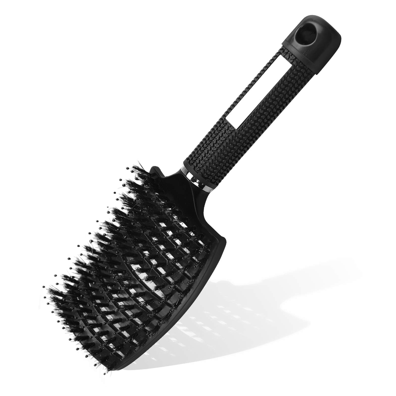 URAQT Hair Brush, Boar Bristle Paddle Hairbrush for Women, Soft Massage Hair Comb, Detangle Hair Brush for Long Thick Curly Hair, Reducing Hair Breakage and Frizzy