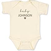 COUPLEHOODIES Personalized Baby Onesie Bodysuit – Custom Embroidery Gift for Pregnancy Reveal Baby Shower or First Grandchild