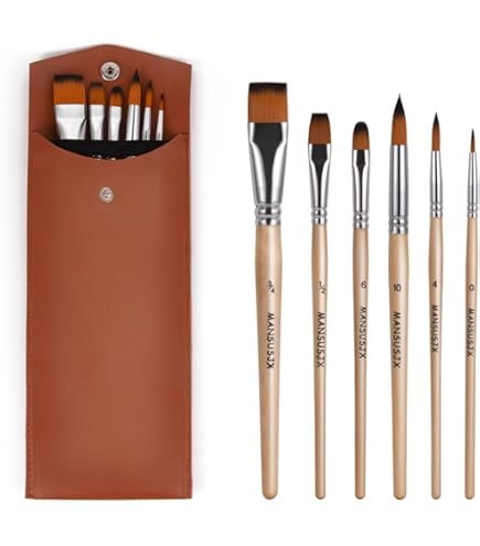 VViViD 10-Piece Synthetic Sable Paint Brush Set With Hard Case - Complete Artist Brush Collection