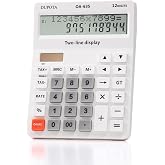 DUPOTA Desk Calculator 2 Line Large Display Big Buttons Vat Calculators | Dual Solar Power and Battery, Calculator with Tax and Check Function for Office, Home, School and Business（OA-635）