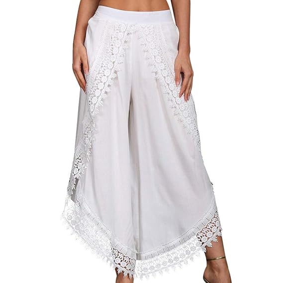 high waisted white flowy pants