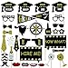 CUALFEC 2017 Graduation Photo Booth Props Graduation Party Decoration Gold & Silver 33 Counts in Gift Box. (New Edition)