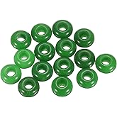HARFINGTON 15pcs Large Hole Stone Beads 8x14mm Flat Round Natural Stone Loose Beads with 6mm Large Hole for Bracelet Necklace DIY Crafts Accessory Making, Green Jade