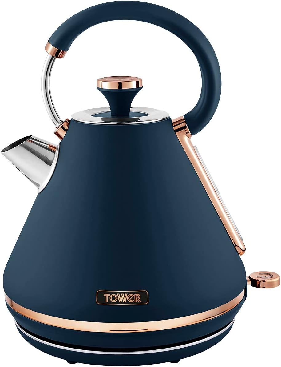 Tower Cavaletto Pyramid Kettle 1.7L 3000W Midnight Blue Rose Gold