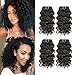 8 Inch Short Human Hair Remy Brazilian Deep Curly Hair 4 Bundles 50g/pc Total 200g Unprocessed Deep Wave Hair Extensions 8 Inch Short Hair Brazilian Deep Wave Bundles Natural Color Weft Full Set