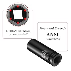 TUZkozs 1/2-Inch Drive 19mm Deep Impact Socket with