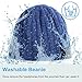 Qshell Washable Bluetooth Beanie Winter Hat Short Skully Cap with Bluetooth Stereo Headphones Mic Hands Free Rechargeable Battery Compatible with Mobile Phones, iPhone, iPad, Laptops, Tablets - Blue