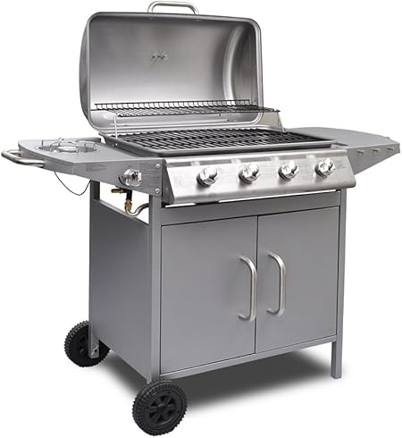 Vidaxl 40600 Barbecue Chariot Barbecue A Gaz Argent Et Appareil A