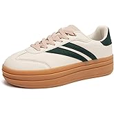 Riyibcxr Women's Chunky Platform Sneakers - Casual Walking Shoes with 1.73-Inch Platform Sole, Comfortable Lace-Up Low-Top Fashion Sneakers for Women (Multiple Colors)