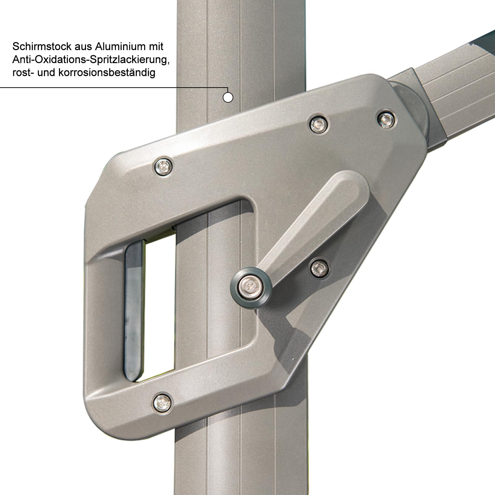 LKINBO Sonnenschirm 300 x 400 cm Rechteckig mit Ständer und Kurbel, Groß Ampelschirm Terrassenschirm 360°Drehbar Parasol Windfest Gartenschirm Wasserdicht Marktschirm für Garten Deck Outdoor, Grau 7