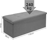 Dripex Folding Linen Storage Ottoman 120L 110x38x38 Light Grey view 3