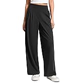 CRZ YOGA 4-Way Stretch Wide Leg Work Pants for Women 29" - Bussiness Casual Trousers with Pockets