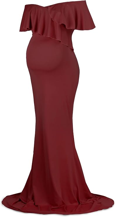 Vestido premamá fruncido hasta el suelo