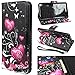Studio 7.0 II Case, BLU Studio 7.0 II Wallet Case, SOGAÂ [Pocketbook Series] PU Leather Magnetic Flip Design Wallet Case for BLU Studio 7.0 II (S480U) - Black Butterfly Heart