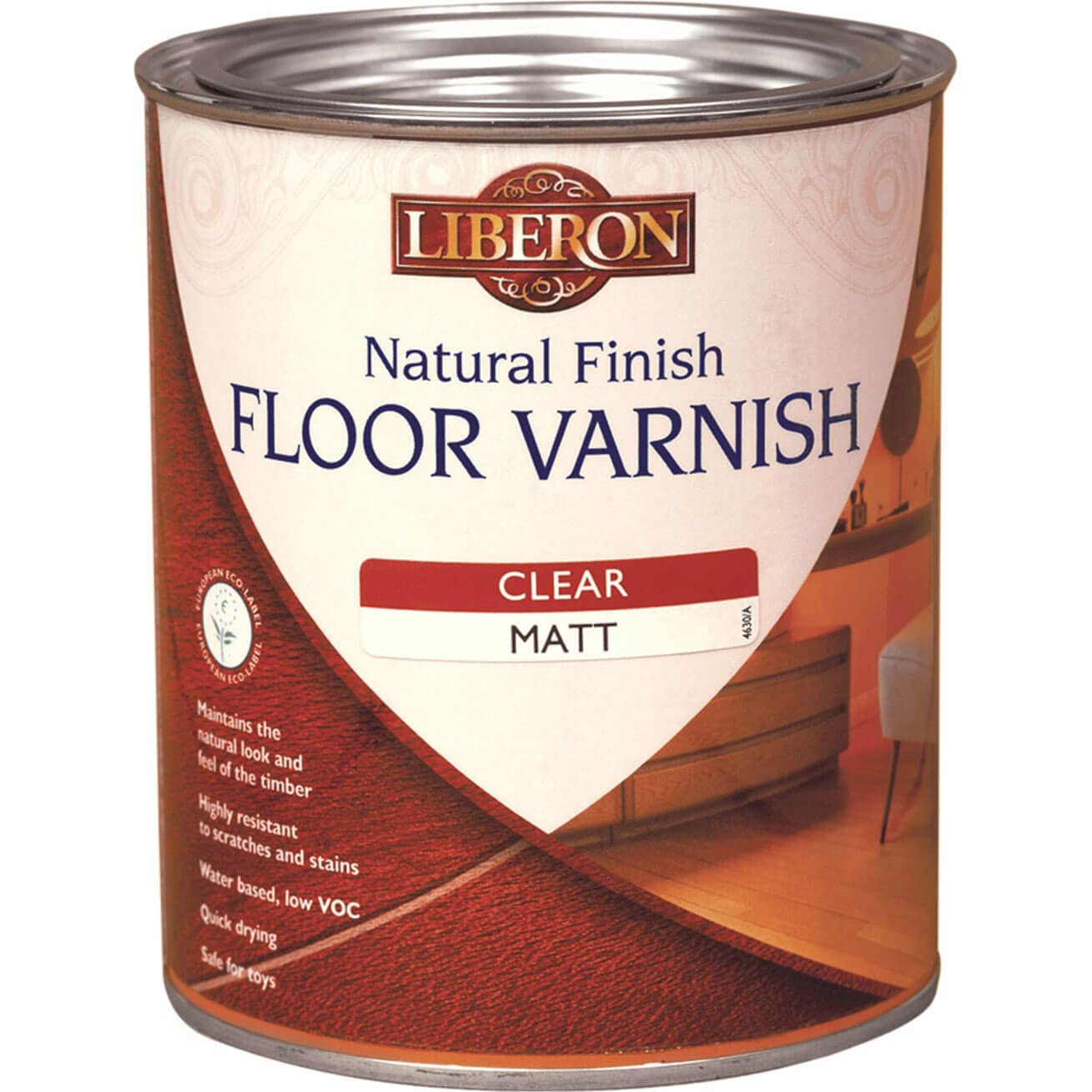 Liberon FVWNCS25L 2.5L Natural Finish Floor Varnish - Clear Satin