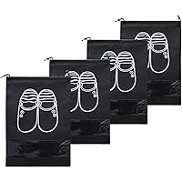 4 Pack Shoe Bags for Travel Large Shoes Pouch Storage,Dust-Proof Storage Clear Window with Drawstring with Rope,Home…