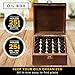 Essential Oil Storage Box Organizer 25 Bottle - Holds 5-15ml & 10ml Roller Bottles - Free Roller Bottle Opener & 192 Essential Oil Labels - Brown