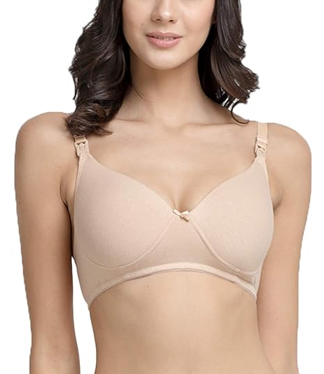 Organic Cotton Antimicrobial Padded Non-Wired Feeding Bra
