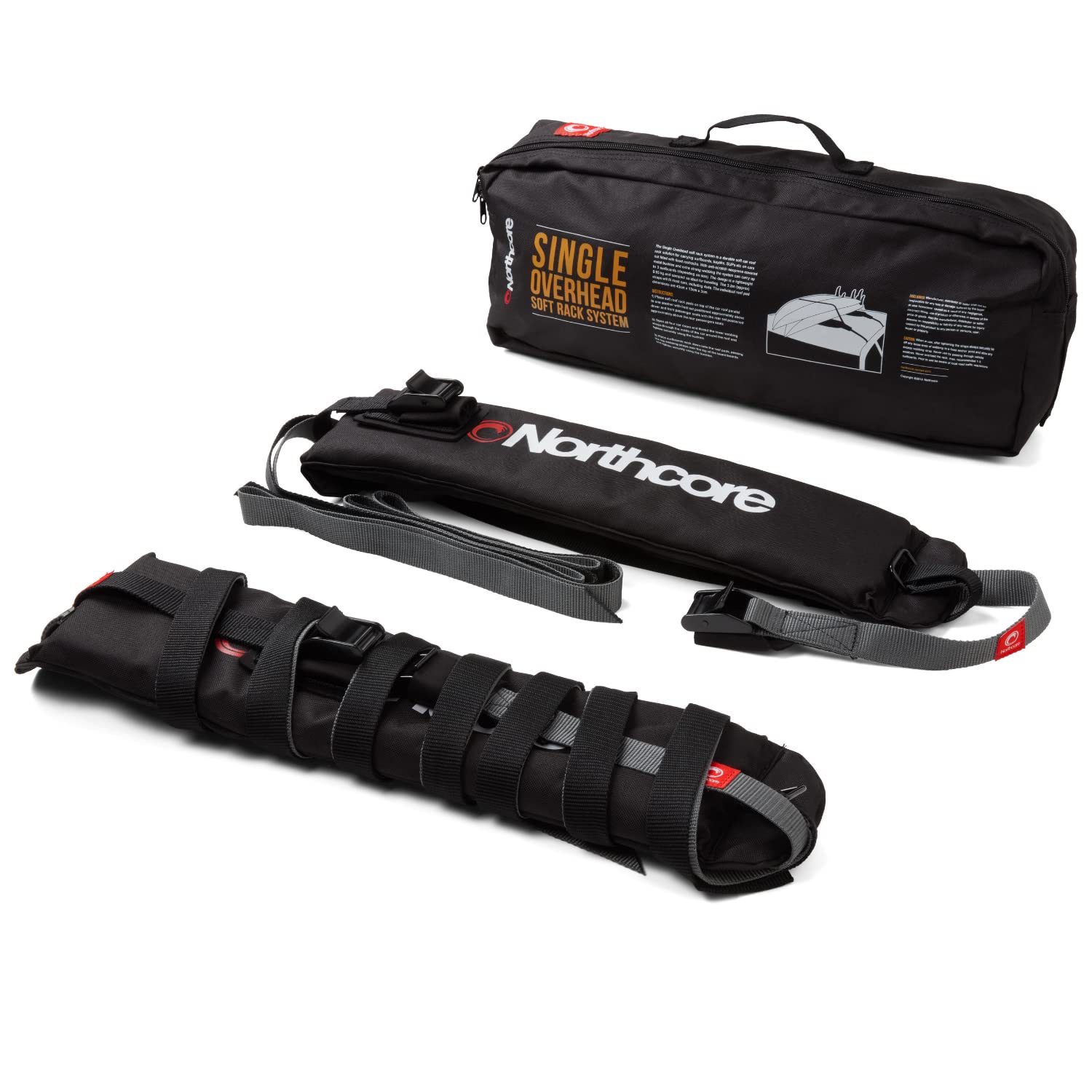 Northcore Surfing and Watersports Accessories - Single Overhead Soft Roofracks - Lightweight