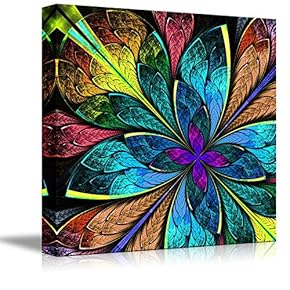 Beautiful Multicolor Abstract Flower Wall Decor Wood Framed