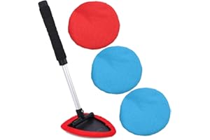 AutoEC Windshield Cleaner Tool, Car Inside Windshield Cleaner Tool，Inside Car Window Cleaning Tool Kit, Window Glass Wiper Kit Comes with 4 Washable & Reusable Microfiber Pads, 2 Wet and 2 Dry Use