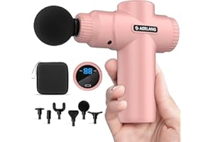 AERLANG Mini Massage Gun-Pink，Muscle Deep Tissue Massager Gun, Handheld Percussion Massager, Portable Quiet Massage Gun with Carry Case for Home Office Gym Motehr Day Gifts for Women Men Her