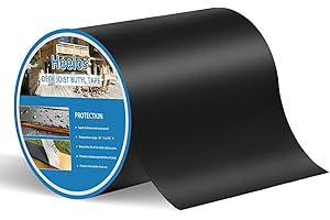 Heelos Deck Joist Tape 6''×50', 1 Pack Weather-Resistant Joist Tape for Decking, Waterproof Seal Antiseptic Butyl Decking Tape,Self-Adhesive Flashing Joists Tape for Wood Decks Beams Roof