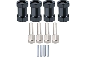HOPLEX 12mm Wheel Hex Hub with 20mm Offset Extension 4Pcs Hex Drive Adaptor for 1/10 RC Crawler Axial Scx10 D90 Repairing and Upgrading