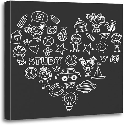 Amazon Com Emvency Canvas Wall Art Print Kindergarten Nursery