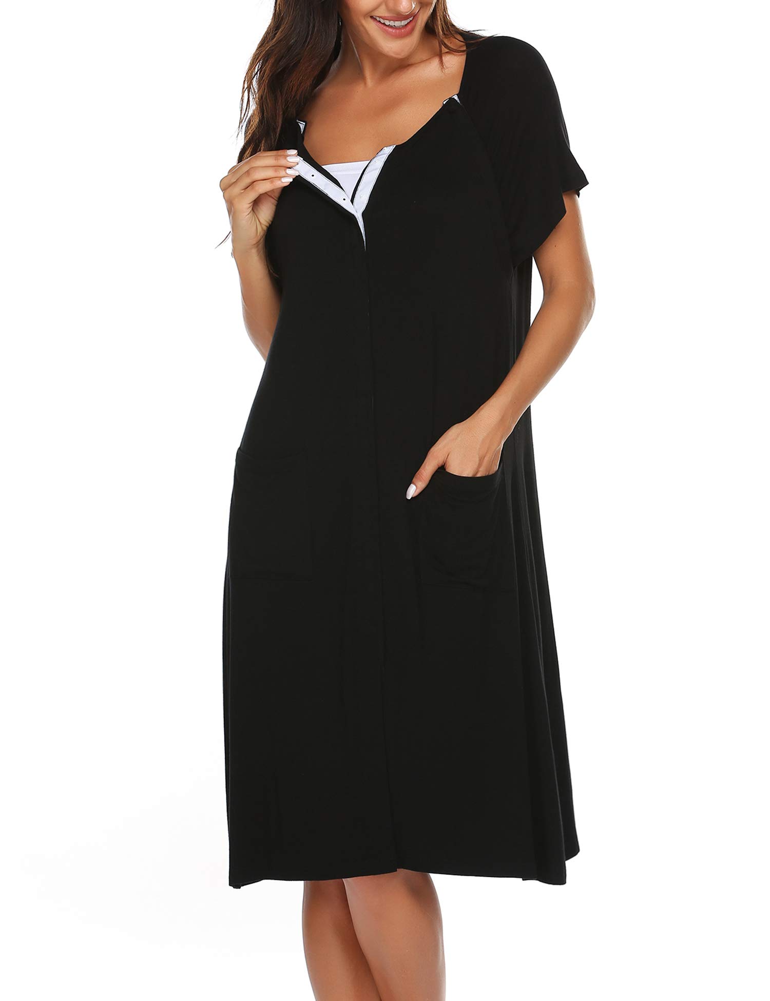 Ekouaer Womens Delivery Gowns for Hospital Labor Gown Nursing Breastfeeding Nightgown