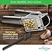 Garlic Press and Peeler Set, Stainless Steel Crusher, Ginger Mincer & Cleaning Brush - with Gift Box
