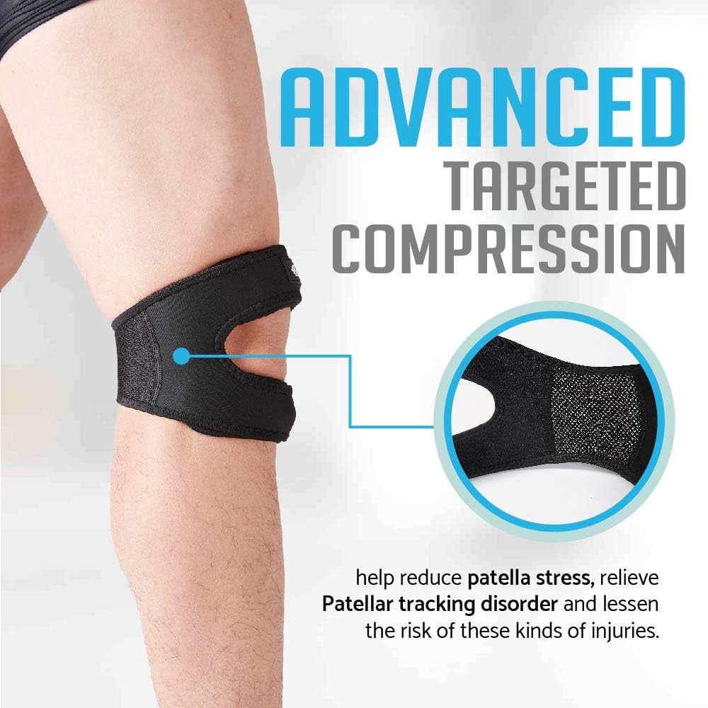 Patellar Tendon Support Strap (Large), Knee Pain Relief Adjustable Neoprene Knee Strap for Running, Arthritis, Jumper, Tennis Injury Recovery: Industrial & Scientific