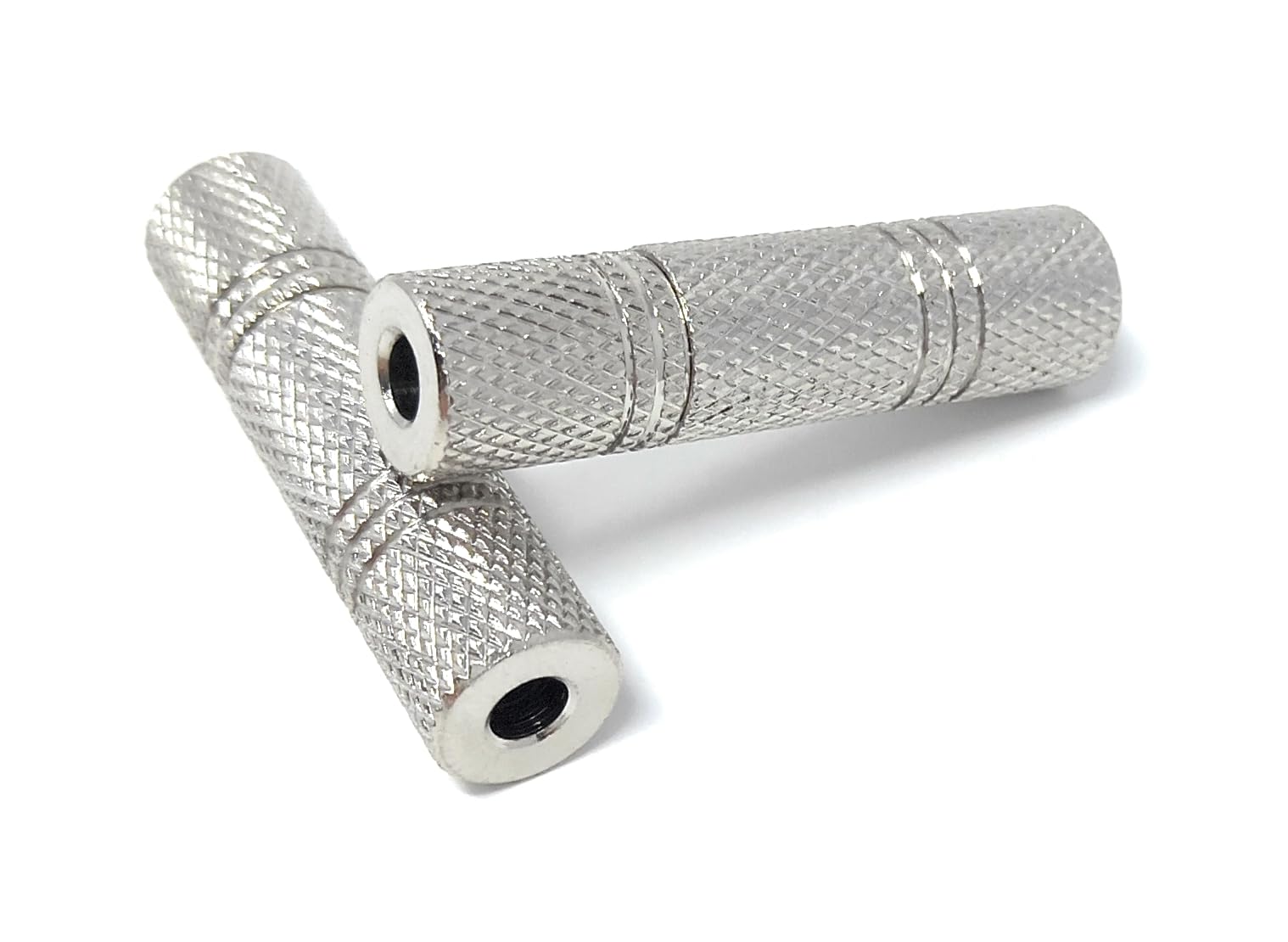 DRUT 2pcs 3.5mm to 3.5mm MONO Jack Coupler Joiner Adapter Not Stereo (Silver)