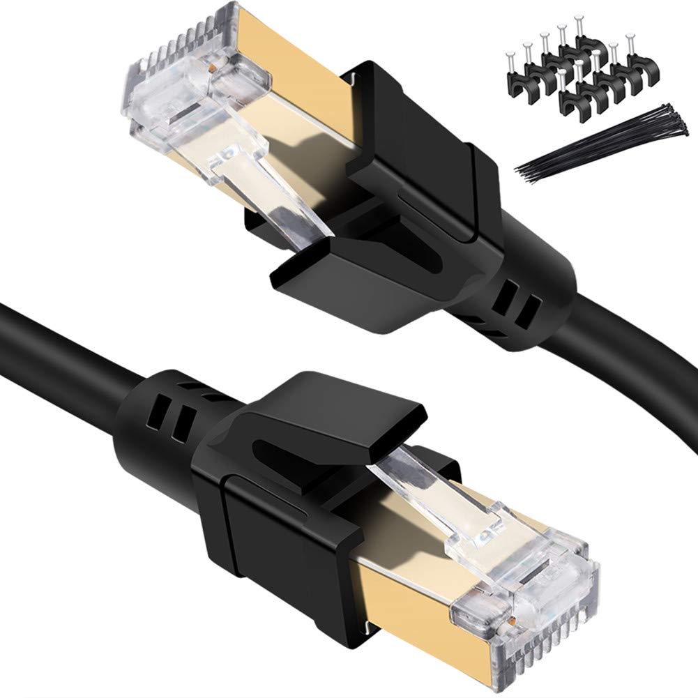 Cat8 Ethernet Cable Internet Network Patch Cord, 40Gbps 2000Mhz High Speed Gigabit SFTP LAN Wire Cables with Gold Plated RJ45 Connector for Router, Modem, Xbox by CAOOYOO: Industrial & Scientific