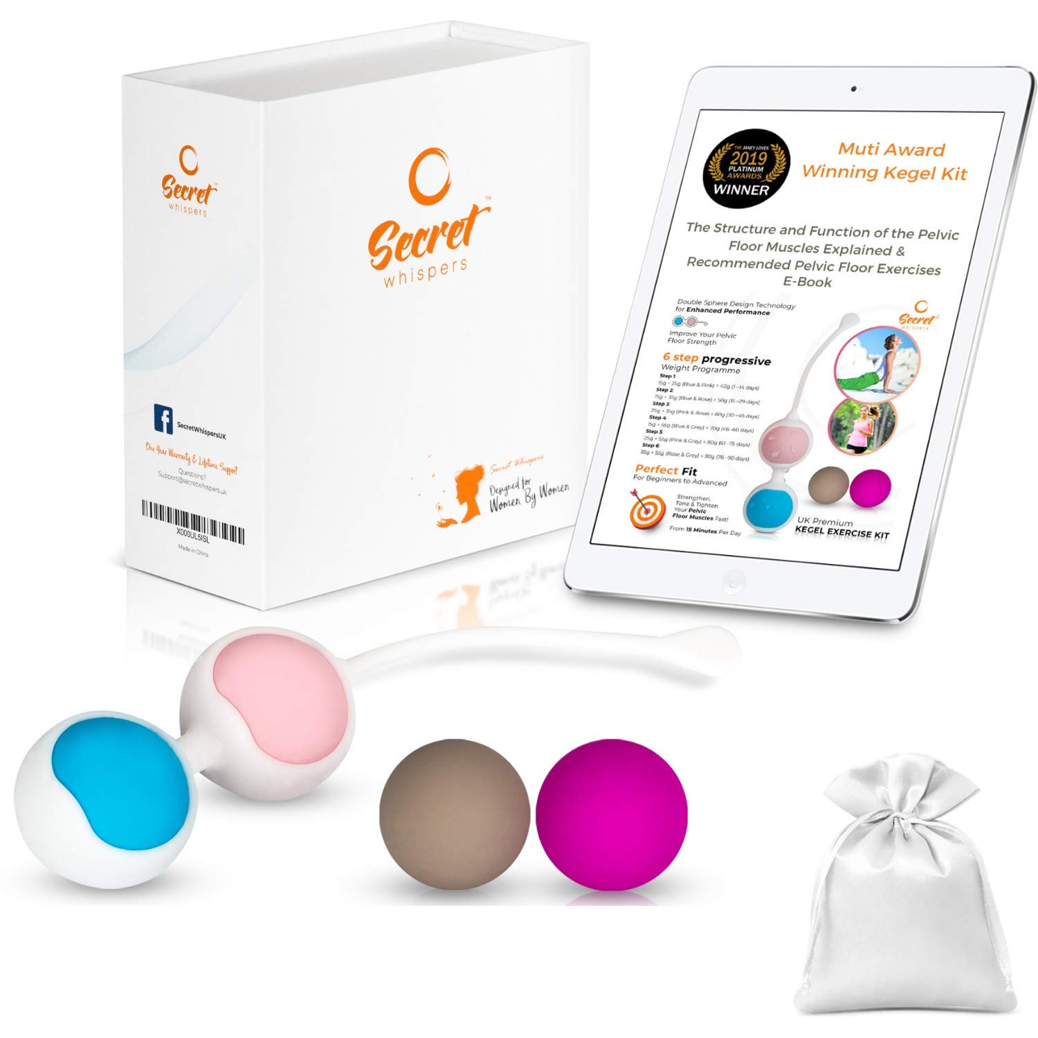 Secret Whispers Pelvic Floor Strengthener for Women – Tighten and Tone Fast for Bladder Control - Avoid and Improve Prolapse – Just 15 Minutes a Day – Award Winning UK Pelvic Floor Trainer