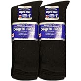 Falari Physicians Approved Diabetic Socks For Men Women Non-Binding Loose Top Wide Crew Length