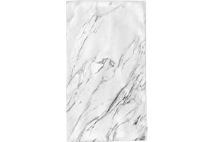 Perinsto Black and White Marble Texture Hand Towel Decorative Fingertip Towels Multipurpose for Bathroom Kitchen Gym and Spa, 27.5" X 15.7"