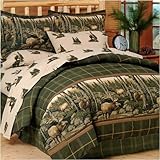 Blue Ridge Trading Rocky Mountain Elk Complete Bed Set, Queen, Green/Brown