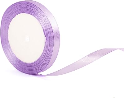 YAAVAAW 22m 10mm Thin Pastel Purple Satin Ribbon Gift Wrapping