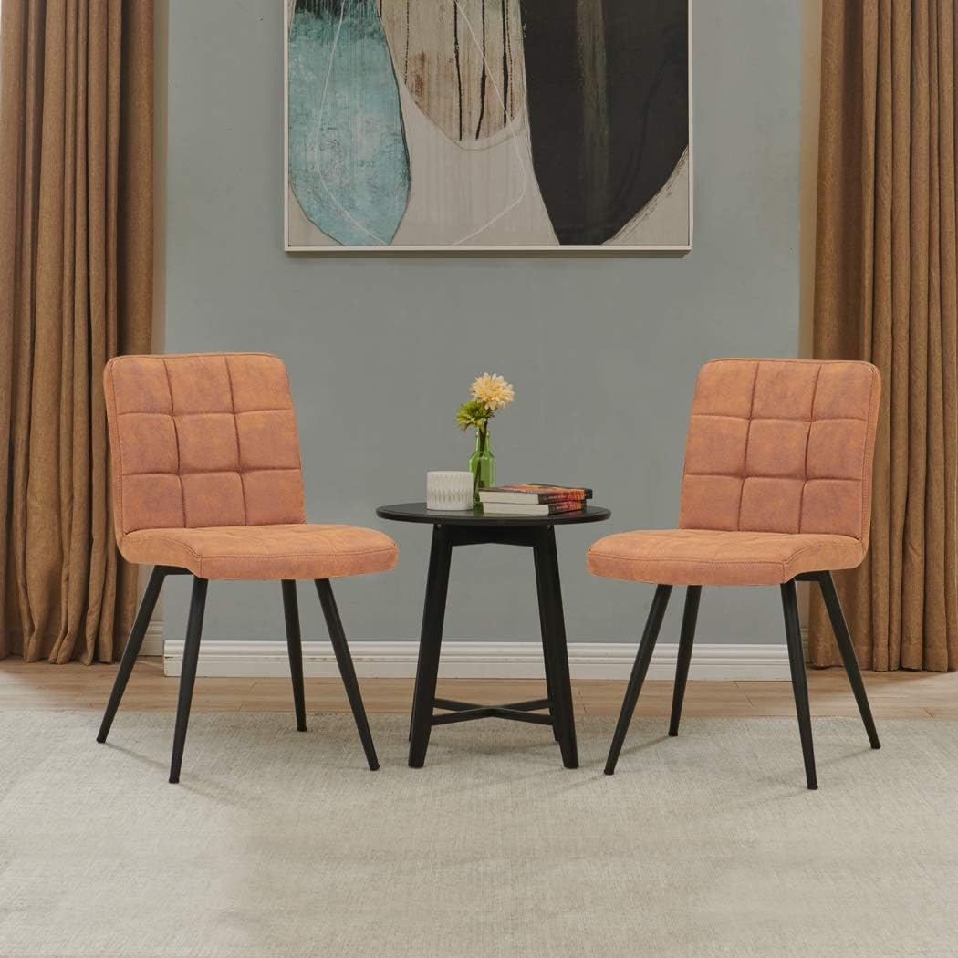 Duhome 2er Set Esszimmerstuhl aus Stoff Samt Creme Beige Farbauswahl