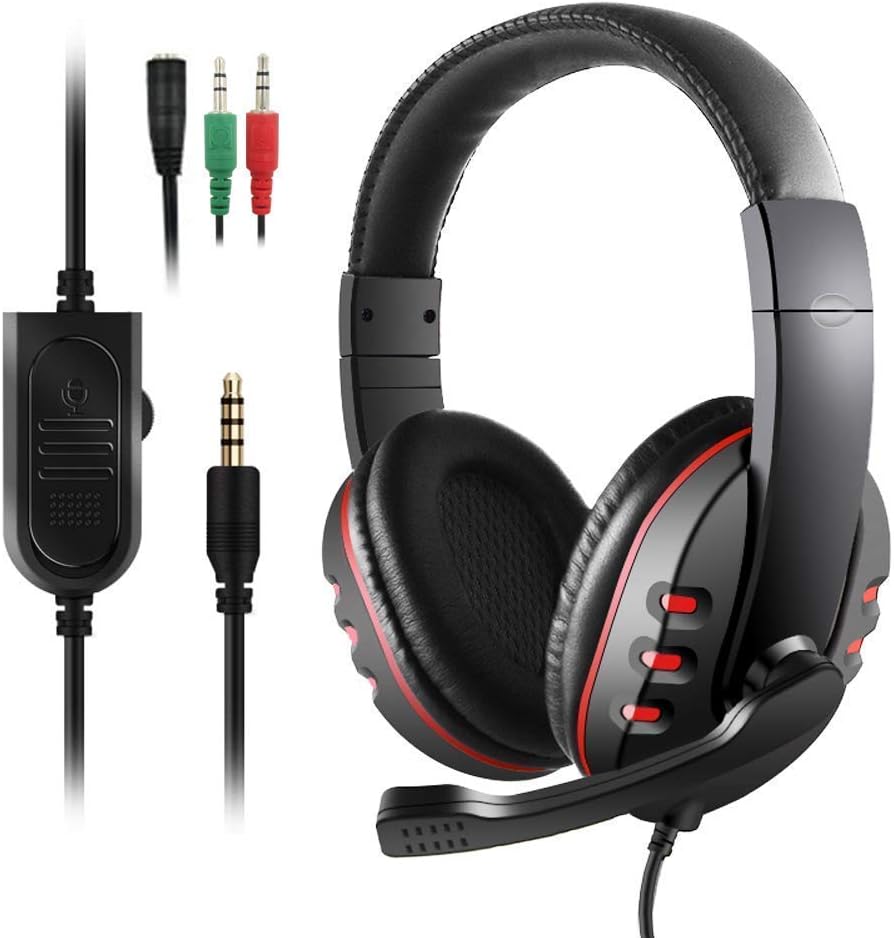 Etpark Gaming Headset for Xbox One, PS4, PC Controller Over-Ear Headphones with Mic Microphone, Soft Ear Cushion, 3.5mm Jack Cable for Laptop Tablet Smartphone