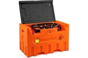 TECSPACE Portable 52 Gallon Fuel Tank with Pump for Diesel,Portable Fuel Tank with 12V Electric Fuel Transfer Pump and 15ft Rubber Hose,10.6GPM Flow Rate,Diesel Fuel Transfer Tank for Easy Transportation